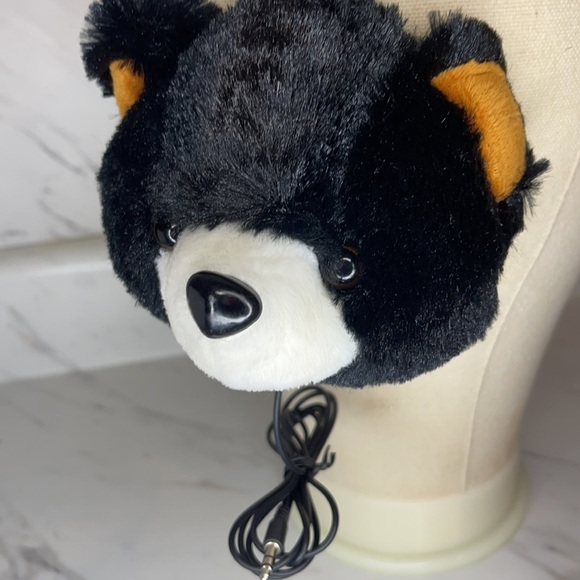 NWT Kids Plush Teddy Bear Wired Headphones – 3.5mm Jack - Black - Picture 6 of 8